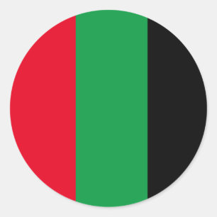 Sticker Rond Essence panafricaine : rouge, vert et noir