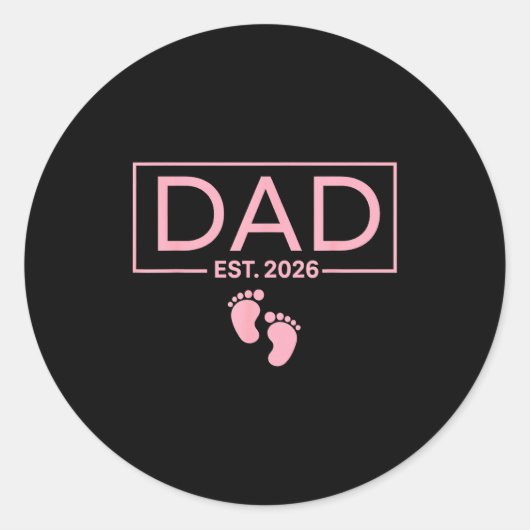 Sticker Rond Est 2026 To Be First Time New Daddy  (Devant)