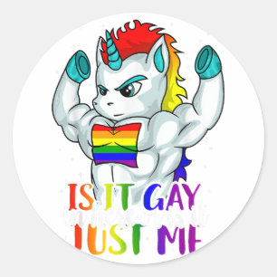 Sticker Rond Est-ce gay dans ici ou est-ce juste moi Gay pride