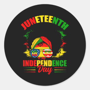 Sticker Rond Est-ce que ma fête de l'Indépendance Gilles Femmes