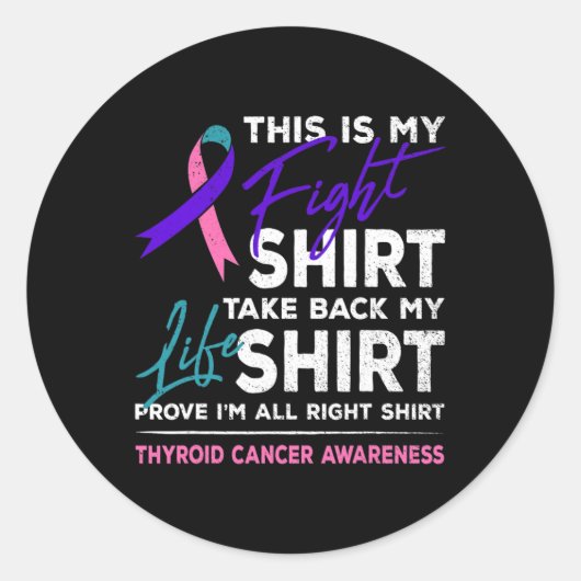 Sticker Rond Est-ce que ma lutte contre le cancer thyroïde sens (Devant)