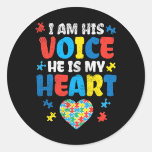 Sticker Rond Est-Ce Sa Voix Il Est Mon Coeur Sensibilisation su