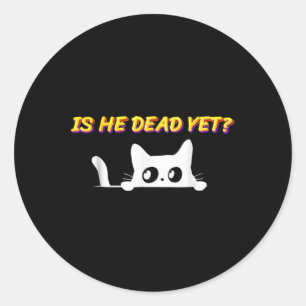 Sticker Rond Est-il-vintage-mort-encore-Cat