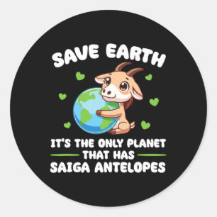 Sticker Rond Est La Seule Planète Avec Jour des terres Saiga An