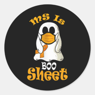 Sticker Rond Est Le Fantôme De Feuille De Boite Dans Le Masque