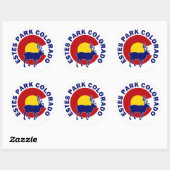 Sticker Rond Estes Park, Colorado (Feuille)