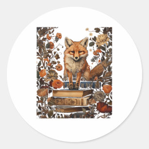 Sticker Rond esthétique Cottagecore avec livre Mignon Goblincor