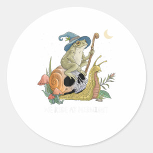 Sticker Rond esthétique cottagecore sorcière grenouille escargo