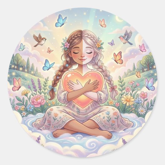 Sticker Rond Esthétique de l'amour et de la gentillesse (Devant)