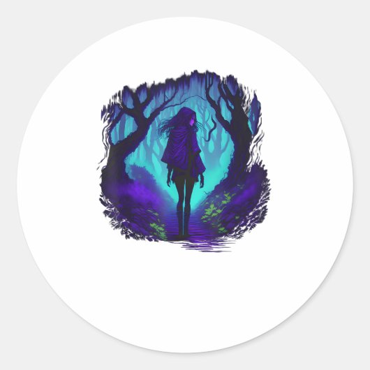 Sticker Rond Esthétique Fey Gothique Emo Goblincore Graphisme F (Devant)