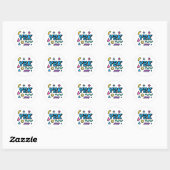 Sticker rond esthétique rétro Y2K Pixel 2000 (Feuille)