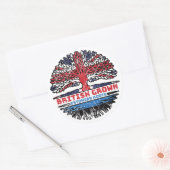 Sticker Rond Estonia Estonian British UK Tree Roots (Enveloppe)