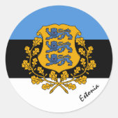 Sticker Rond Estonie & drapeau estonien patriotes, vacances / s (Devant)