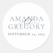 Sticker Rond Et Des Noms De Serif Élégants De Script (Devant)