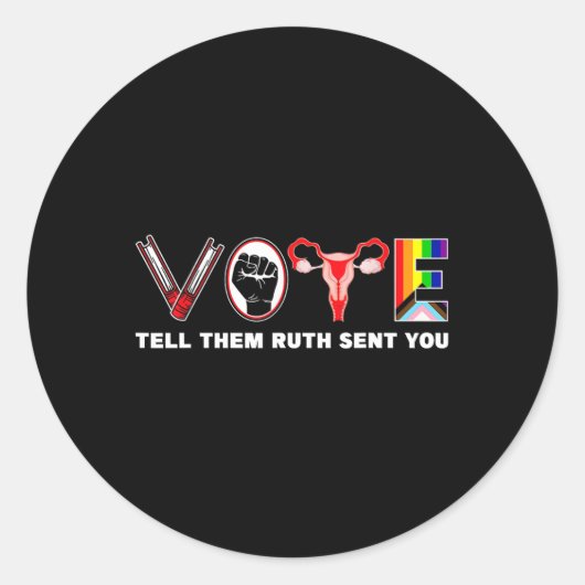 Sticker Rond Et Dites-Leur Comme Ruth Vous A Envoyé Des Femmes (Devant)