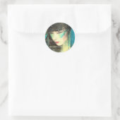 Sticker Rond Et Elle Attend (Sac)