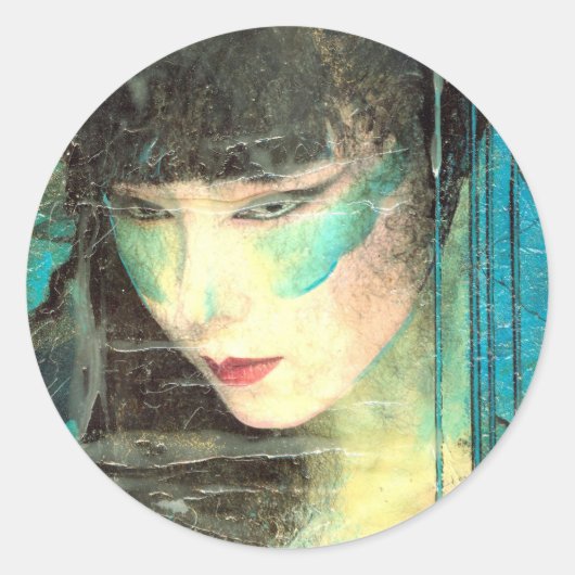 Sticker Rond Et Elle Attend (Devant)