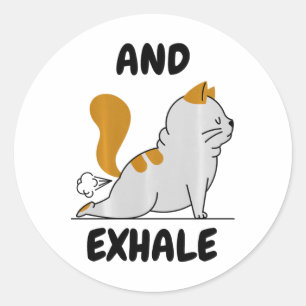 Sticker Rond Et exhalant Yoga Chat Confort Couleurs Adulte Lour