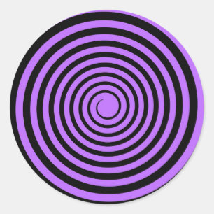Sticker Rond Et noire modèle customisé par spirale pourpre