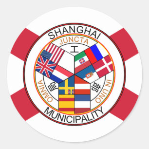 Sticker Rond Établissement international de Shanghai, Chine