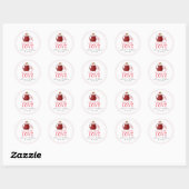 Sticker Rond Étaler la confiture de fraise Love | MARIAGE (Feuille)