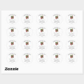 Sticker Rond Étaler L'Amour Fraise Jam Favoriser Mariage (Feuille)