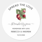 Sticker Rond Étaler L'Amour Fraise Jam Favoriser Mariage (Devant)