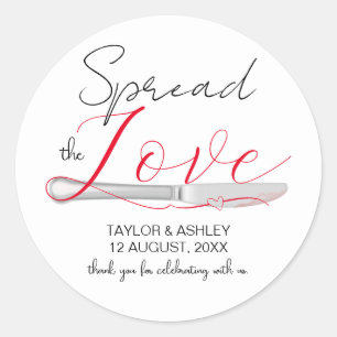 Sticker Rond Étaler l'amour Mariage de script minimal