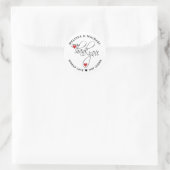 Sticker Rond Étaler l'amour non Germes Sanitizer Mariage Merci (Sac)