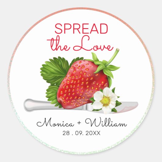 Sticker Rond Étaler le Mariage Love Strawberry (Devant)