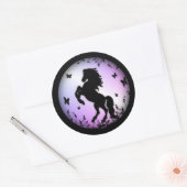 Sticker Rond Étalon noir cabré (Enveloppe)