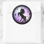 Sticker Rond Étalon noir cabré (Sac)