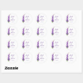 Sticker Rond Etanche de lavande Mariage violet (Feuille)