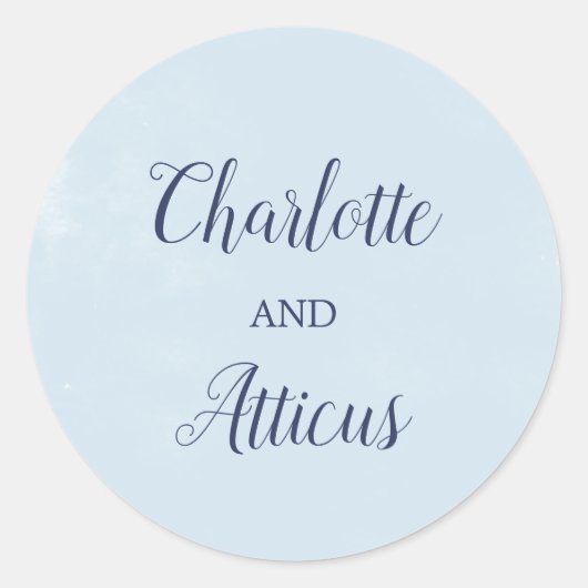 Sticker Rond Etanchéité Mariage d'enveloppe bleu clair (Devant)