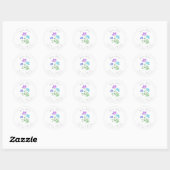 Sticker Rond Etapes de l'aquarelle Aqua, Purple, Periwinkle (Feuille)