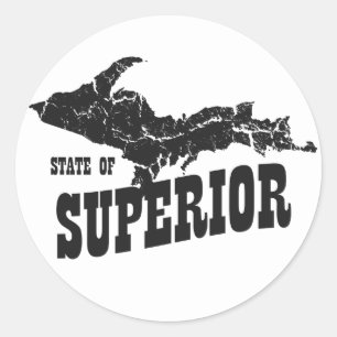 Sticker Rond État de la péninsule supérieure du Michigan