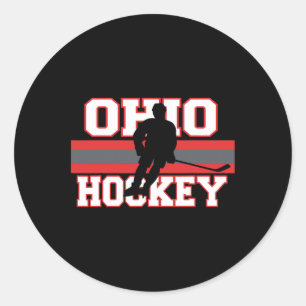 Sticker Rond État De L'Ohio Joueur De Hockey Sur Glace Gear Coa
