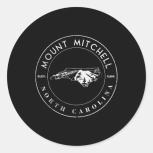 Sticker Rond État de montagne de Caroline du Nord Forme Randonn