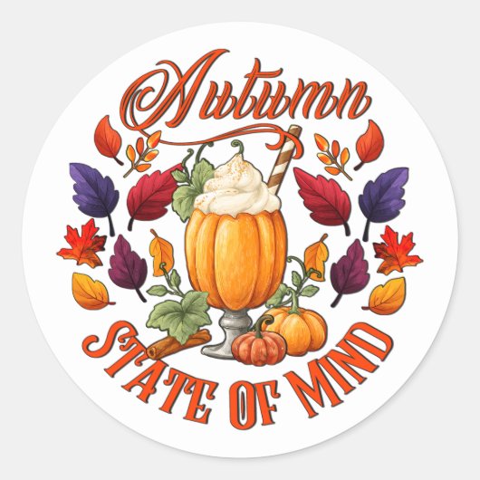 Sticker Rond État D'Esprit D'Automne (Devant)