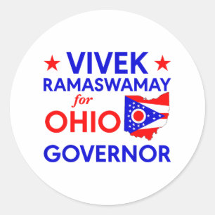 Sticker Rond État D'Excellence Vivek Ramaswamy Pour Ohio Gover