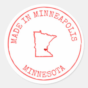 Sticker Rond État du Minnesota/Adresse/Entreprise/Mariage sur m