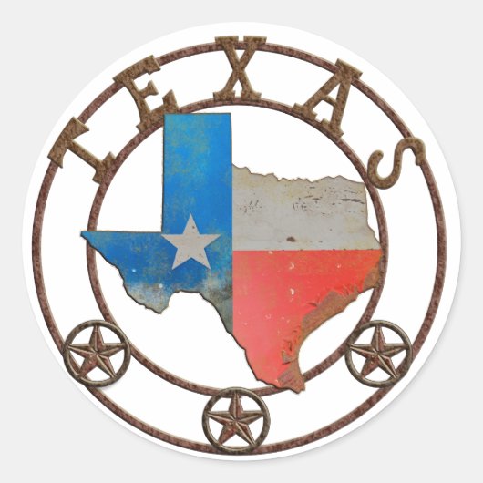 Sticker Rond État du Texas Fer forgé (Devant)