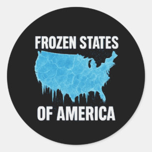 Sticker Rond États gelés d'Amérique