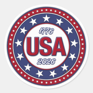 Sticker Rond États-Unis 1776 - 2026