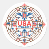Sticker Rond États-Unis 1776-2026 (Devant)