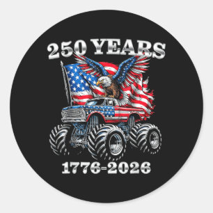 Sticker Rond États-Unis 250 Ans 1776-2026 Eagle Monster Truck G
