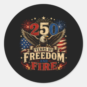 Sticker Rond États-Unis 250 Ans Quatrième Juillet Patriotique 1