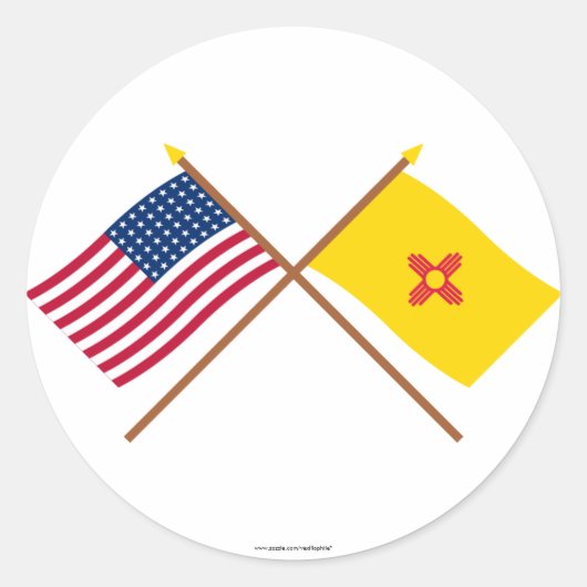 Sticker Rond États-Unis 48 étoiles et Nouveau-Mexique (Devant)