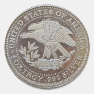 Sticker Rond États-Unis .999 Once ronde en argent