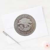 Sticker Rond États-Unis .999 Once ronde en argent (Enveloppe)